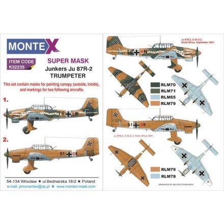 Montex Ju 87R-2 (TRUMPETER) maszkoló