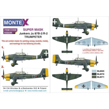Montex Ju 87B-2 & R-2 (Trumpeter) maszkoló