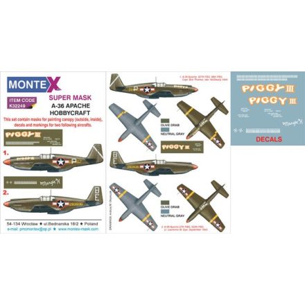 Montex A-36 APACHE (HOBBYCRAFT) maszkoló