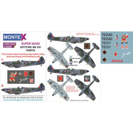 Montex Spitfire Mk XVI (Tamiya) maszkoló