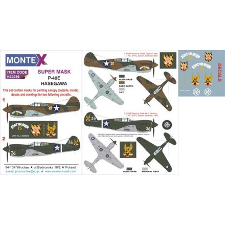 Montex P-40E (HASEGAWA) maszkoló