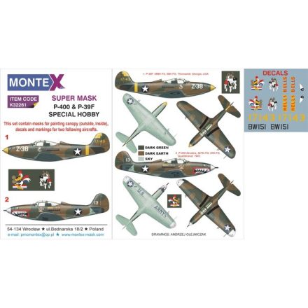 Montex P-39 Airacobra (SPECIAL HOBBY) maszkoló