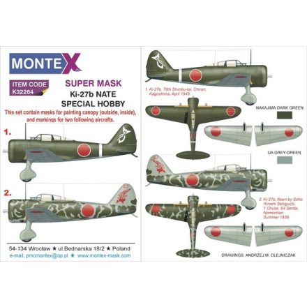 Montex Ki-27 NATE (SPECIAL HOBBY) maszkoló