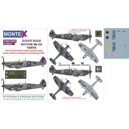 Montex Spitfire Mk XVI (Tamiya) maszkoló