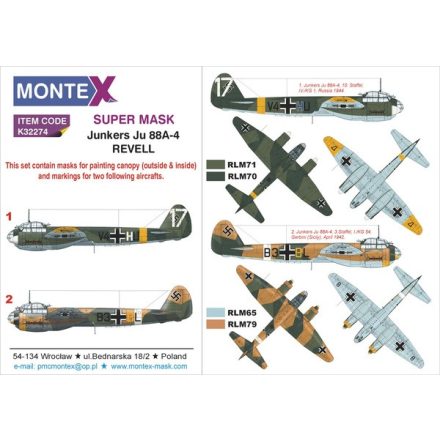 Montex Ju 88A-4 (REVELL) maszkoló