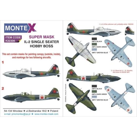 Montex IL-2 (single seater) (HOBBY BOSS) maszkoló