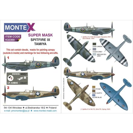 Montex Spitfire Mk.IX (Tamiya) maszkoló