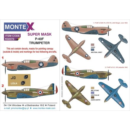 Montex P-40F (TRUMPETER) maszkoló