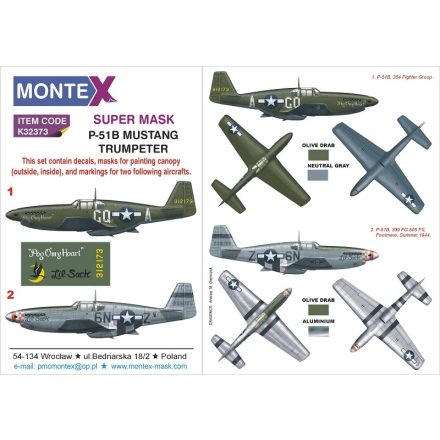 Montex P-51B (TRUMPETER) maszkoló