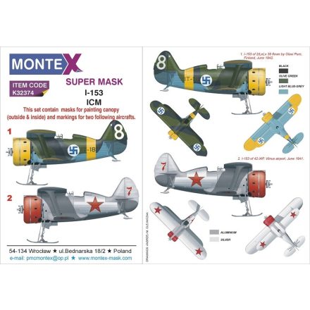 Montex Polikarpov I-153 (ICM) maszkoló