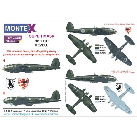 Montex He 111P (Revell) maszkoló
