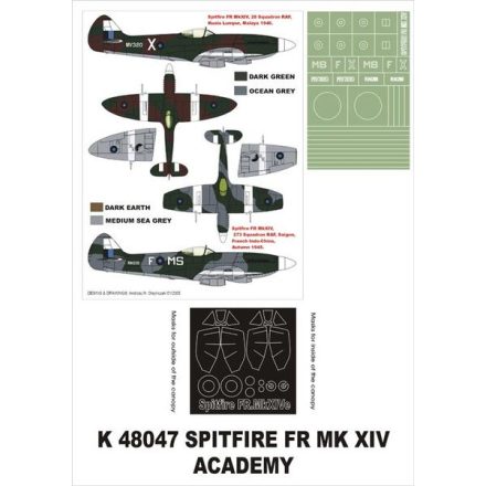 Montex Spitfire FR Mk XIV (Academy) maszkoló