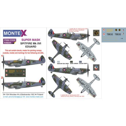 Montex Spitfire Mk XVI (Eduard) maszkoló