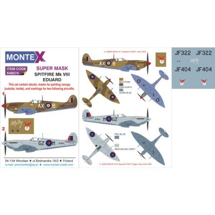 Montex Spitfire Mk.VIII (EDUARD) maszkoló