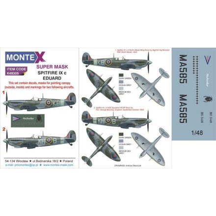 Montex SPITFIRE IX (EDUARD) maszkoló
