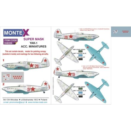 Montex Yak-1 (Accurate Miniatures) maszkoló
