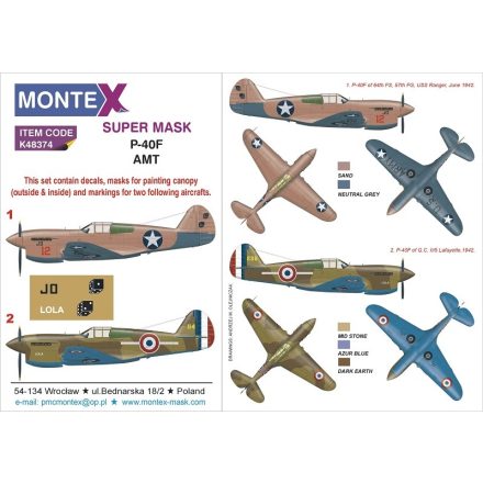 Montex P-40F (AMT) maszkoló