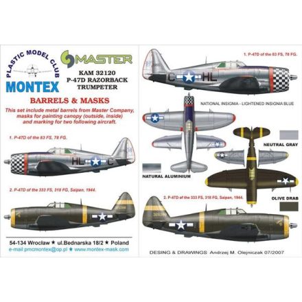Montex P-47D RAZORBACK (TRUMPETER) maszkoló