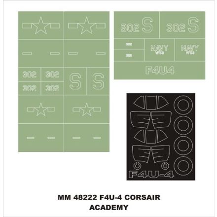 Montex F4U-4 Corsair (Academy) maszkoló