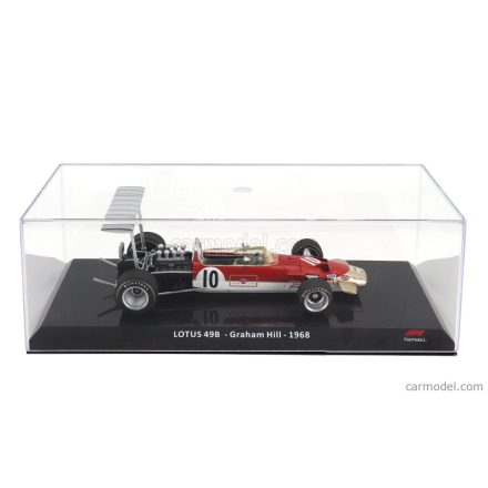 EDICOLA LOTUS F1 TYPE 49B N 10 WORLD CHAMPION SEASON 1968 GRAHAM HILL - CON VETRINA - WITH SHOWCASE