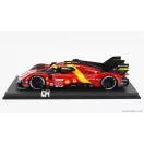 BBR FERRARI 499P 3.0L TURBO V6 TEAM FERRARI AF CORSE N 50 5th 24h LE MANS (POLE POSITION) 2023 ANTONIO FUOCO - MIGUEL MOLINA - NICKLAS NIELSEN - CON VETRINA - WITH SHOWCASE