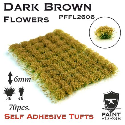 Paint Forge Dark Brown Flowers 6mm