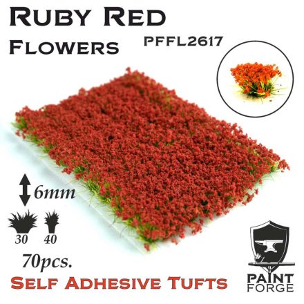Paint Forge Ruby Red Flowers 6mm