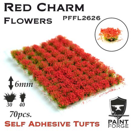 Paint Forge Red Charm Flowers 6mm