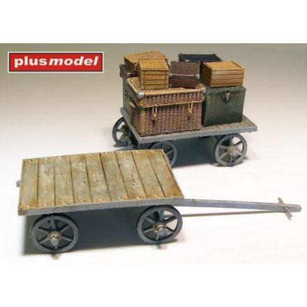 Plus model Railway cart and baggages makett