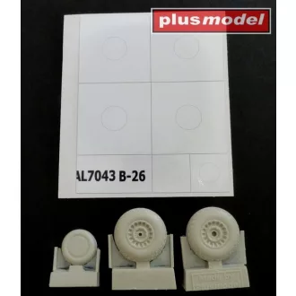 Plus Model B-26 Marauder early wheels diamond tread