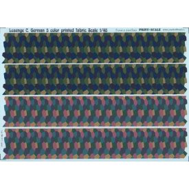 Print Scale Lozenge C. German 5 colour printed fabric