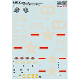 Print Scale Vought F4U_4 Corsair The complete set matrica