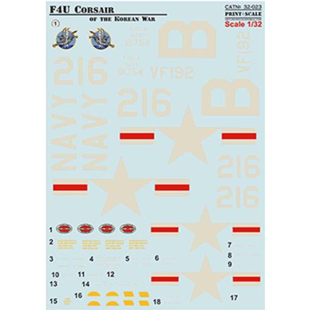 Print Scale Vought F4U_4 Corsair The complete set matrica