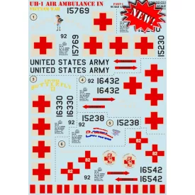   Print Scale UH-1 Air Ambulance in Vietnam War. +Technical Stencils The complete set matrica