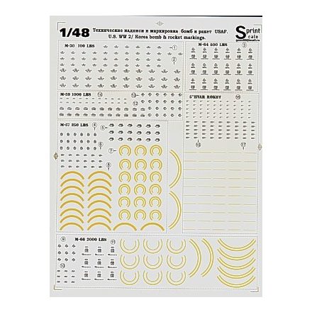 Print Scale WWII and Korea Bomb and Rocket Markings