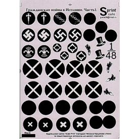   Print Scale Civil war in Spain. National Insignia an registration numbers