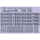 Print Scale USAF modern letters and numbers. Guship Grey