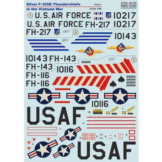   Print Scale Silver Republic F-105D Thunderchiefs in the Vietnam War Part-1 matrica