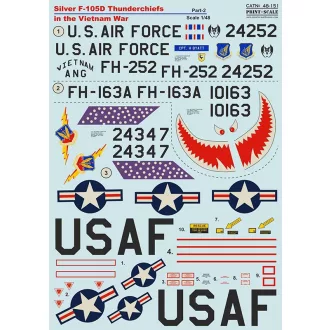   Print Scale Silver Republic F-105D Thunderchiefs in the Vietnam War Part-2 matrica
