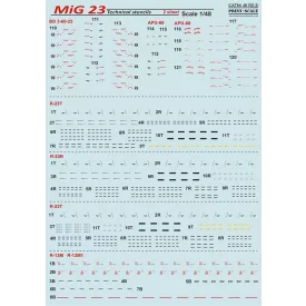Print Scale Mikoyan MiG-23 Technical stencils matrica