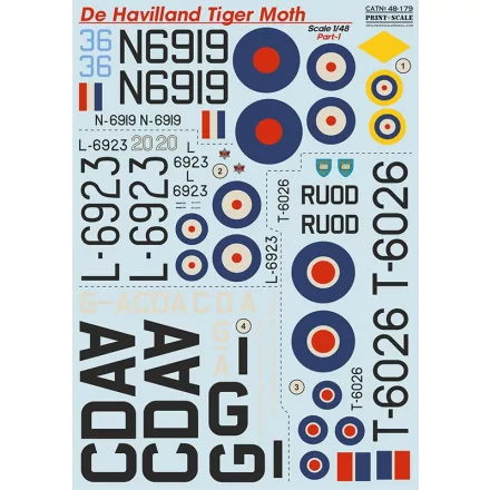 Print Scale de Havilland Tiger Moth Part 1 matrica