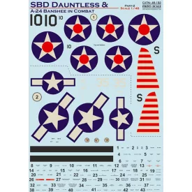   Print Scale SBD Dauntless and A-24 Banshi in combat Part 2 matrica