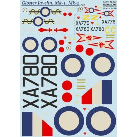   Print Scale Gloster Javelin Part 1 The complete set 2 leaf matrica