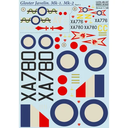 Print Scale Gloster Javelin Part 1 The complete set 2 leaf matrica