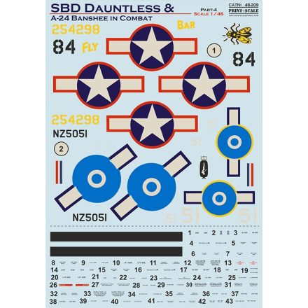 Print Scale SBD Dauntless & Banshee in Combat. Part 4 matrica
