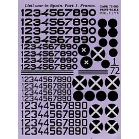 Print Scale Numbers and National Insignia for Condor Legion
