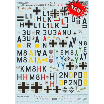 Print Scale Messerschmitt Bf-110 Aces Part-2 Including Bf-110C-1, Bf-110C-2, Bf-110D-3; Bf-110E-1, Bf-110E-2, Bf-110 D-1/R1,