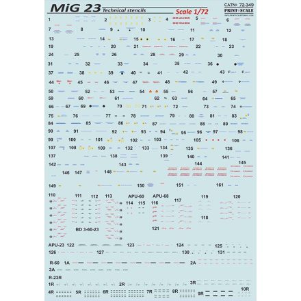Print Scale Mikoyan MiG-23 Technical stencils matrica