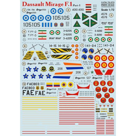 Print Scale Dassault Mirage F.1 Part 1 matrica