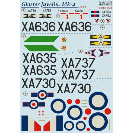 Print Scale Gloster Javelin Mk-4 Part 3 matrica